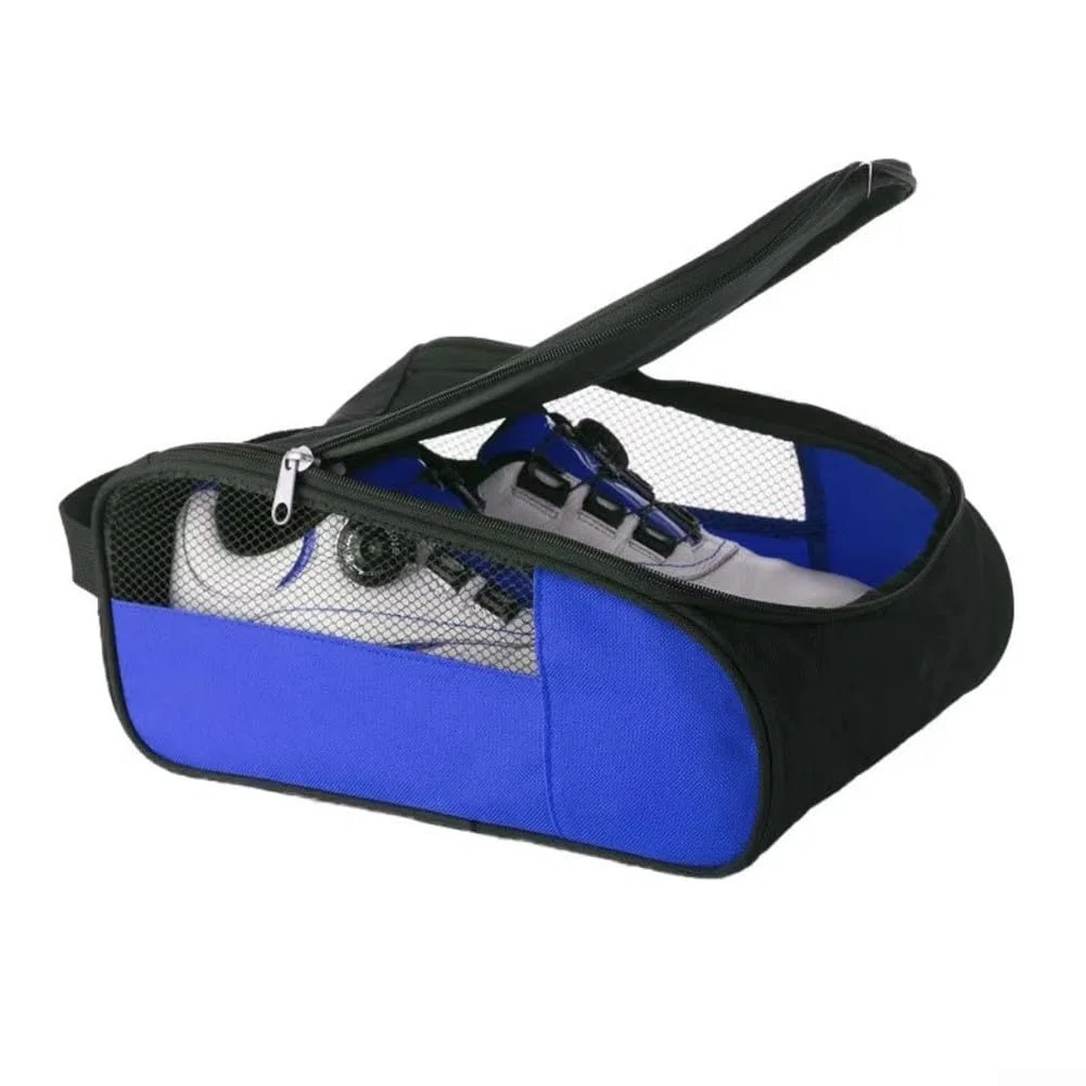 Bolsa de viaje para zapatos de golf, portátil, impermeable y resistente al polvo, funda de tela Oxford (negro)