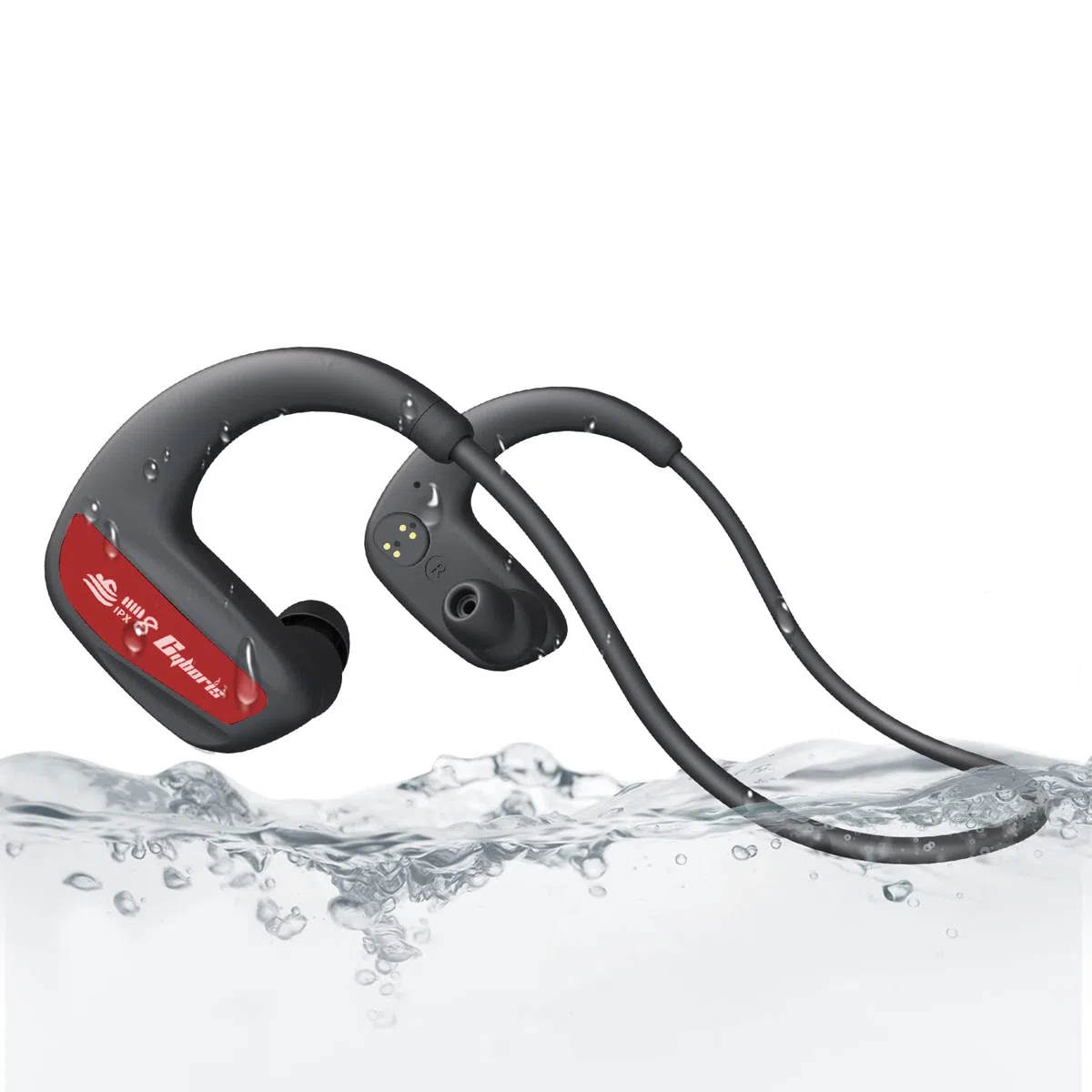 CYBORIS Auriculares impermeables para natación, auriculares Bluetooth intrauditivos IPX8 MP3 16 GB - con altavoz impermeable de sonido óseo, auriculares deportivos inalámbricos para correr, bucear