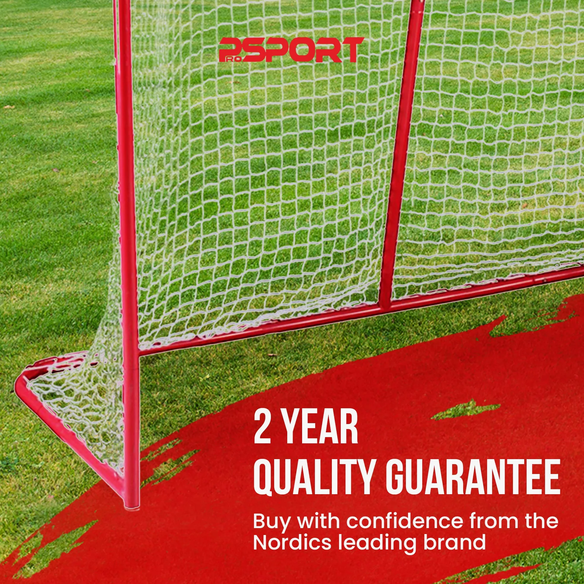 Nordic ProStore Portería de Hockey Callejero 160 x 115 x 58 cm Roja - para Hockey sobre Hielo, Floorball y Juegos de Patio - Portería de Hockey para Niños 14+ años y Adultos