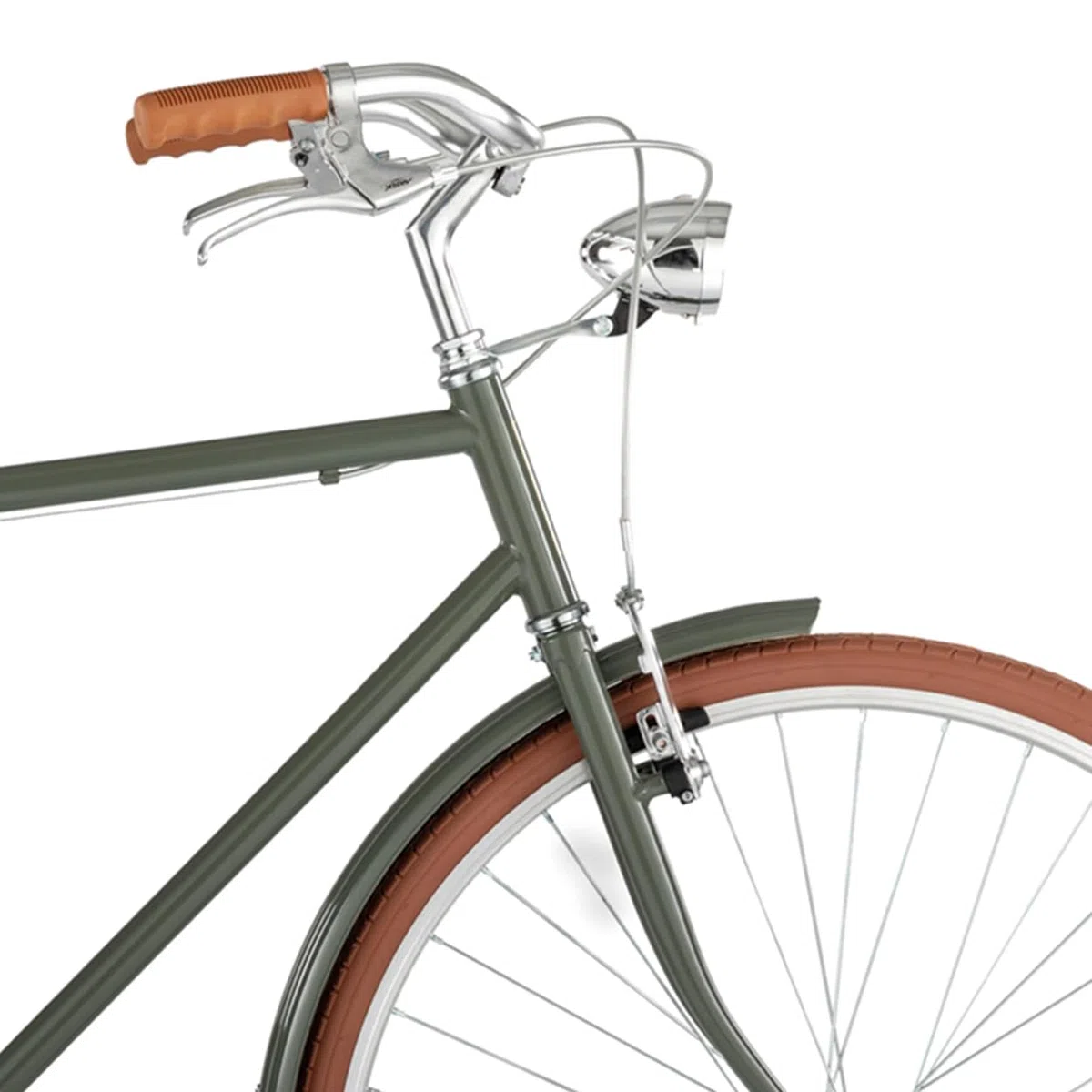 Alpina Bike - Bicicleta de 1 V para Hombre, Deportiva, Verde Militar, 28 Pulgadas, Acero