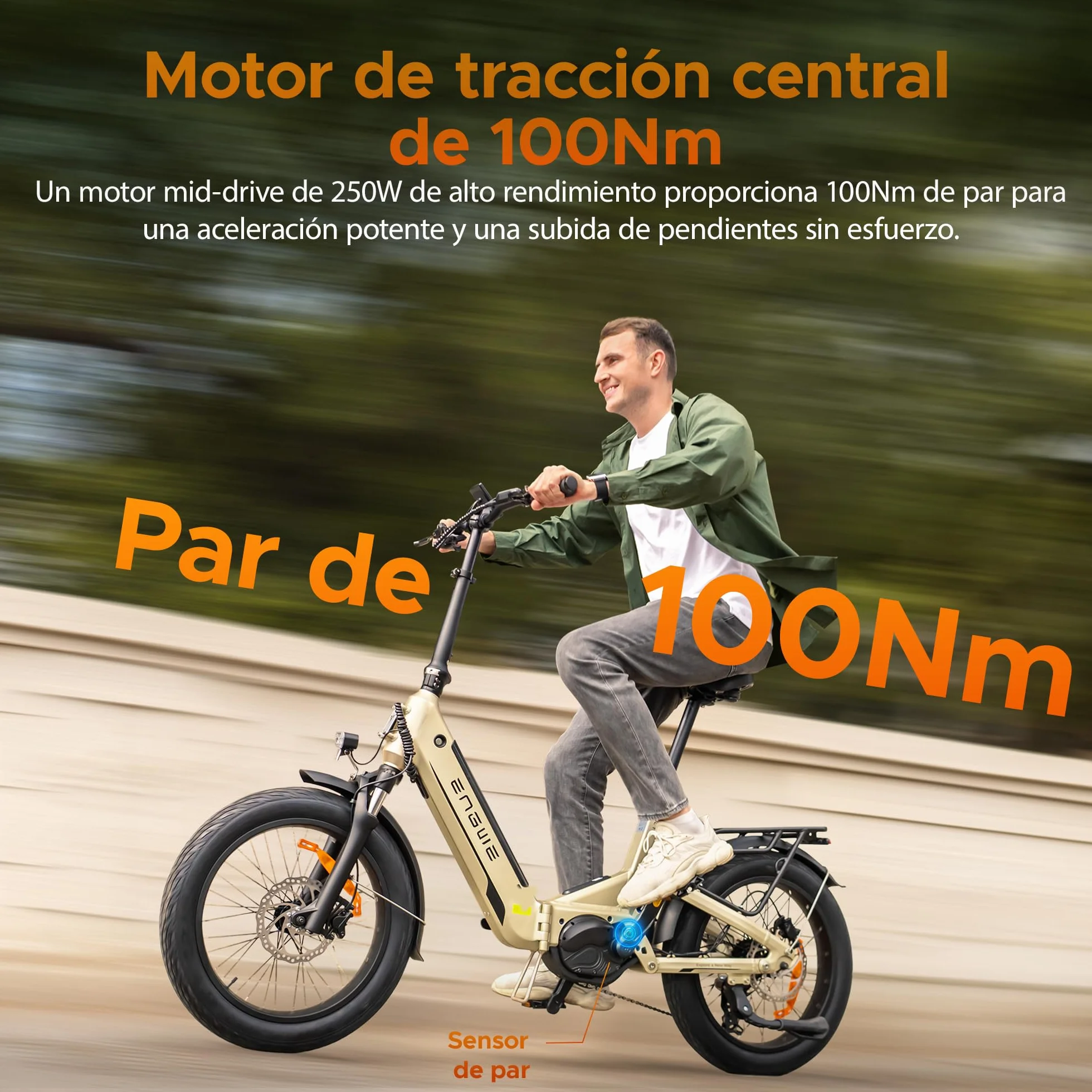ENGWE Bicicleta eléctrica L20 3.0 Pro con aplicación y IoT, Motor Central de 250 W y batería de 48 V y 15 Ah con una autonomía de hasta 160 km; Compatible con Carga rápida de 2 Horas