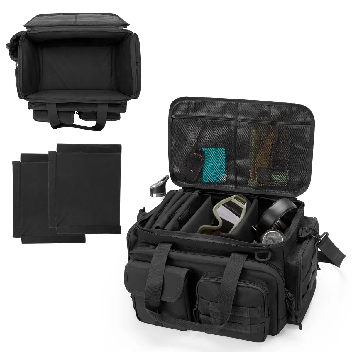 DSLEAF Bolsa táctica para Armas con 4 Estuches para Armas, Bolsa Acolchada para Armas con 16 Ranuras para Cargadores y Bolsillos adicionales (Pendiente de Patente)