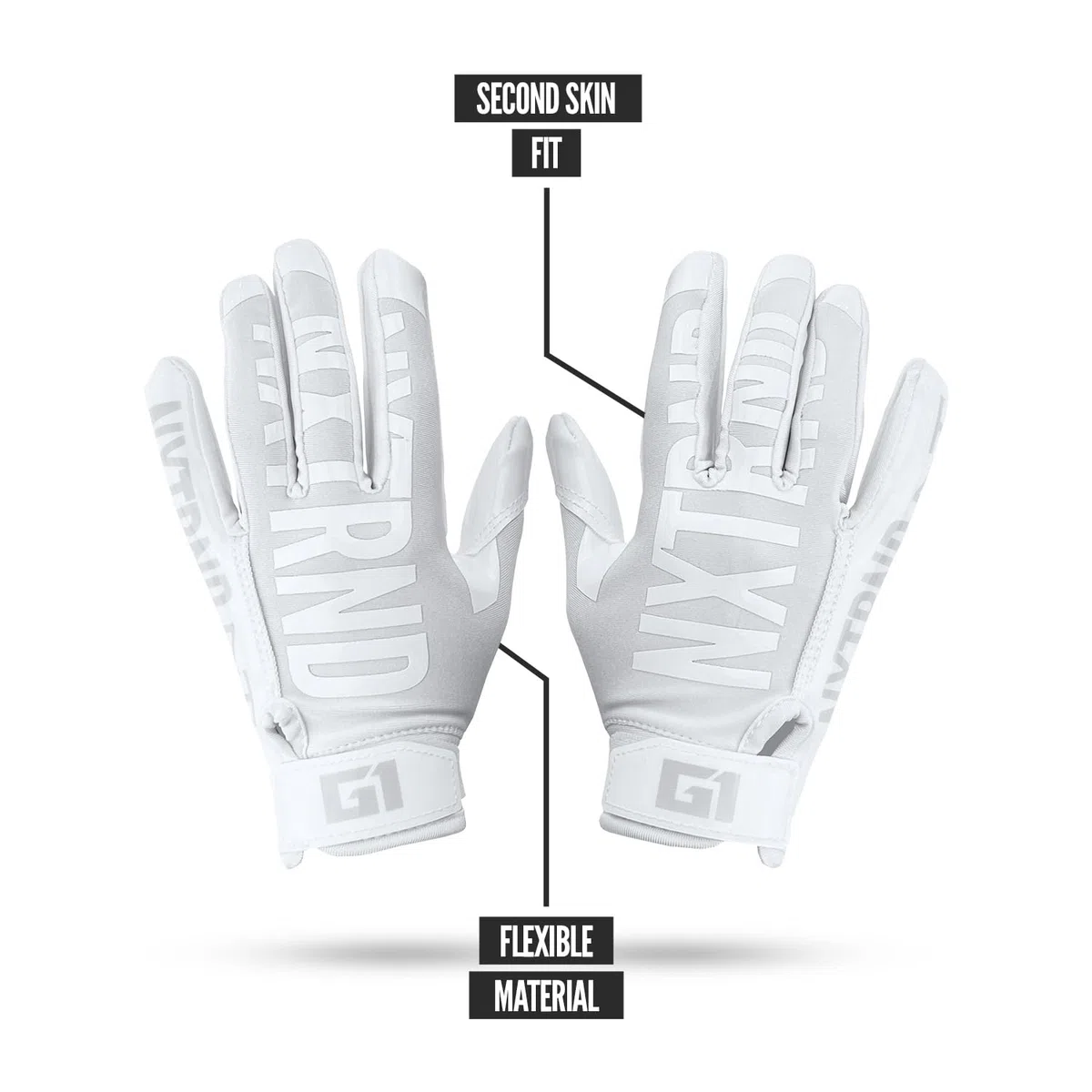 Nxtrnd G1 Pro - Guantes de fútbol para hombres y jóvenes (blanco, talla M)