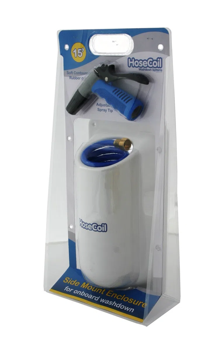 Hosecoil Side - Herramienta de Limpieza para Barcos, Color Blanco/Azul, Talla 15 Ft