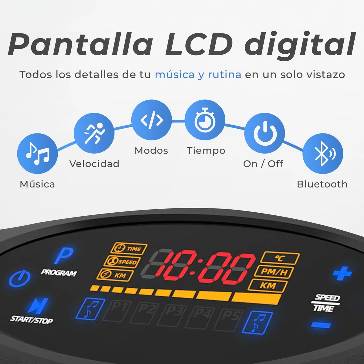JUPPLIES Plataforma Vibratoria 200W - 5 Modos, 99 Velocidades, Bluetooth, Mando y 5 Bandas Elásticas - Plataforma Vibración Muscular para Adelgazar y Tonificar