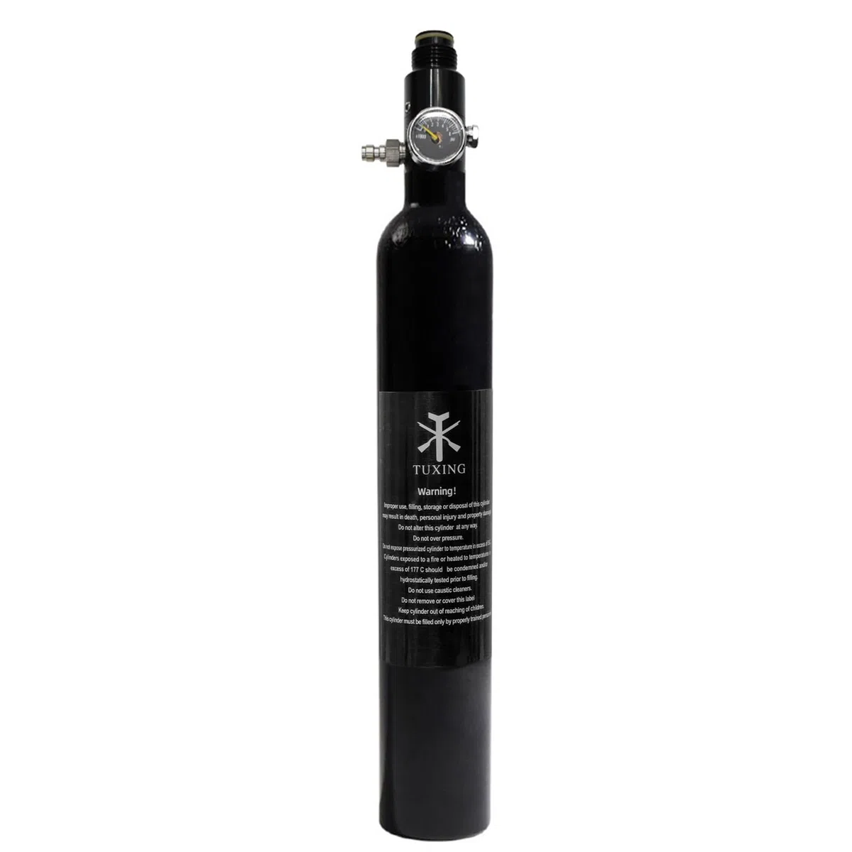 TUXING 4500Psi/300Bar PCP Paintball Tanque 0.38L 4500psi CE Aprobado Cilindro de Aluminio con Paintball Regulador Válvula Regulador Manómetro Presión de Salida:2200psi-5/8-18UNF