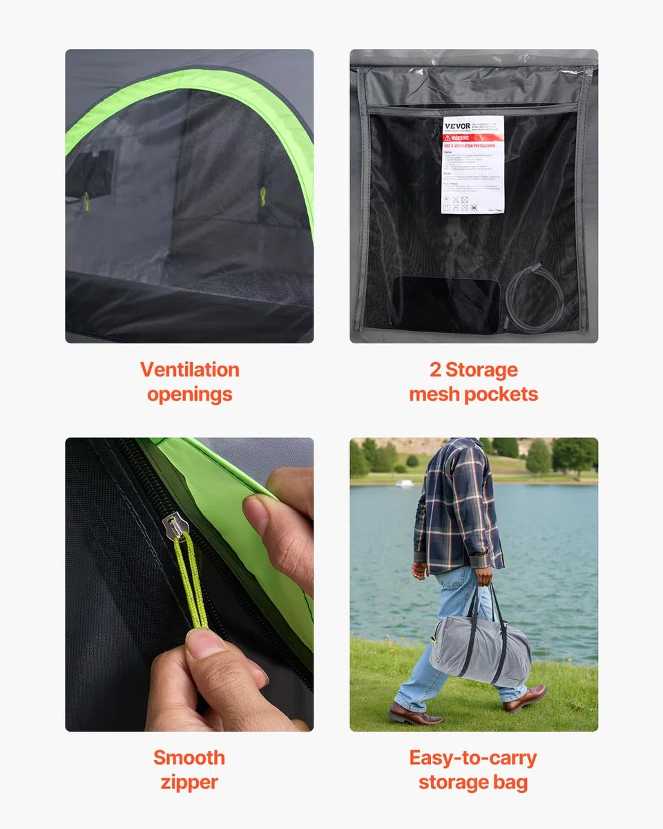 VEVOR Tienda de Campaña para Camioneta, Apta para Tiendas de Campaña para Camionetas de 1,5 a 1,6 m para Acampar, para 2 o 3 Personas con Diseño de Ventanas de Doble Capa, con Bolsa de Almacenamiento