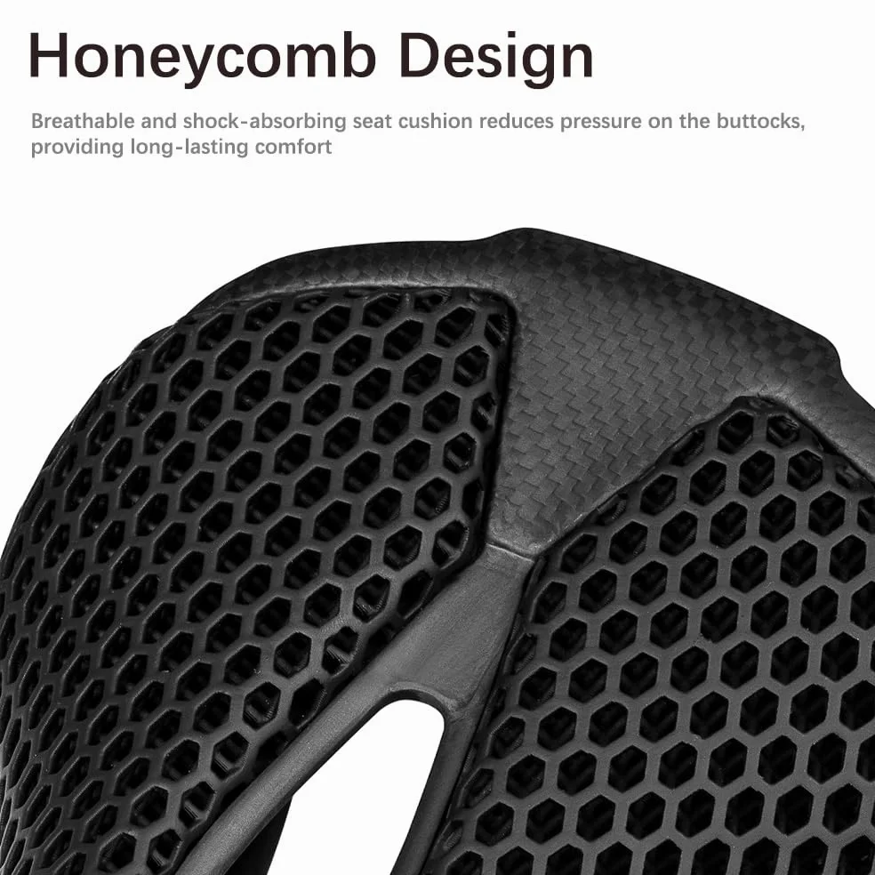 Sillín de Bicicleta Impreso en 3D Sillín Hhueco de Fibra de Carbono Ultraligero Sillín Cómodo Transpirable MTB Gravel Road Bike Seat Components 145G