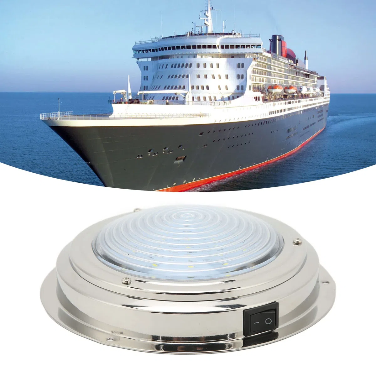 Cryfokt Luces Interiores de Barcos Marinos, 6.5In LED RV Lights Boat Ip65 Cubierta Impermeable Luz de Cortesía con 8 Cuentas de Lámpara LED Luces de Techo LED para Baño de Caravana RV (Luz Blanca)