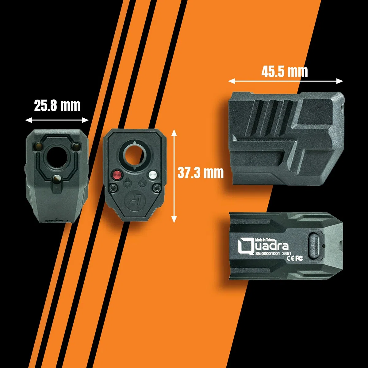 ACETECH Unidad de trazador de aire Quadra con modo flash, diseño cuadrado compacto para rosca CCW de 14 mm, incluye adaptador CW de 11 mm