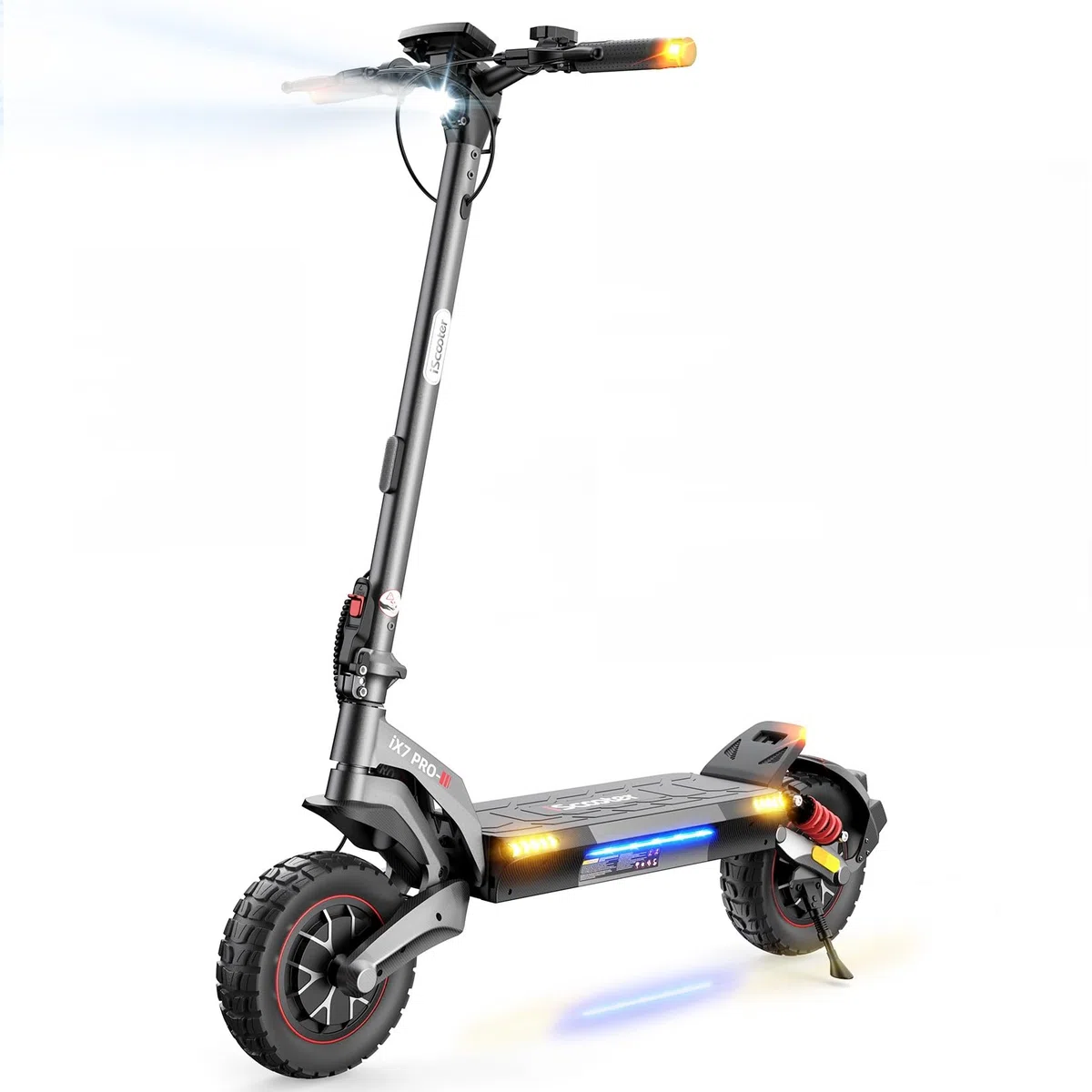 iScooter Patinete eléctrico Todoterreno iX7Pro, 500W*2 Doble Motor, Homologado DGT, 15AH Batería, Autonomía 55-60KM, Cerradura Electrónica, Smart App, Carga 150 kg, 4 Modos de Velocidad 10"