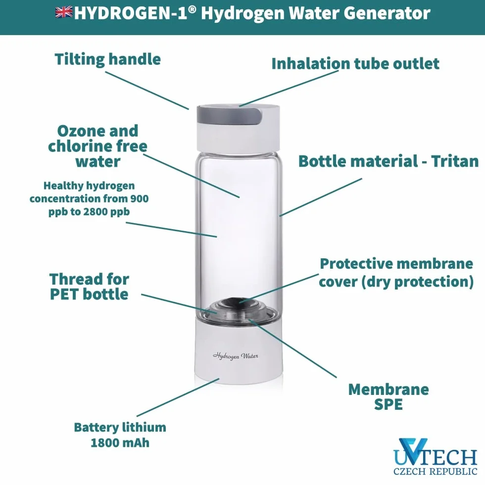 Generador de agua de hidrógeno original 400 ml Inhalación de hidrógeno de membrana japonesa SPE