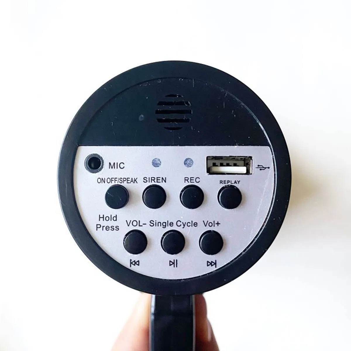 Eurobuy Altavoz megáfono portátil Bullhorn con micrófono desmontable, puerto USB para reuniones deportivas, guía turística, entrenador y árbitro, megáfonos ideales para deportes al aire libre