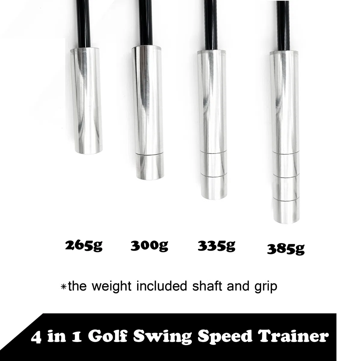 Pesas ajustables 4 en 1 para entrenamiento de velocidad de swing de golf, palo de velocidad de golf de sobrevelocidad, ayuda de entrenamiento de golf para distancia, tempo, calentamiento