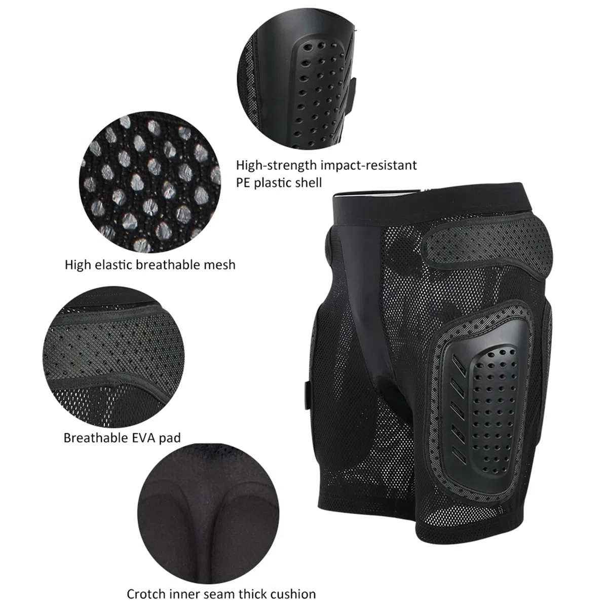 Pantalones de Snowboard, 3D Alfombrilla Protectora para Ciclismo Deportivo, Equipo de Protección de Patinaje Anticaída para Mujeres Y Hombres, Pantalones Cortos Acolchados de Cadera para Esquí(M)