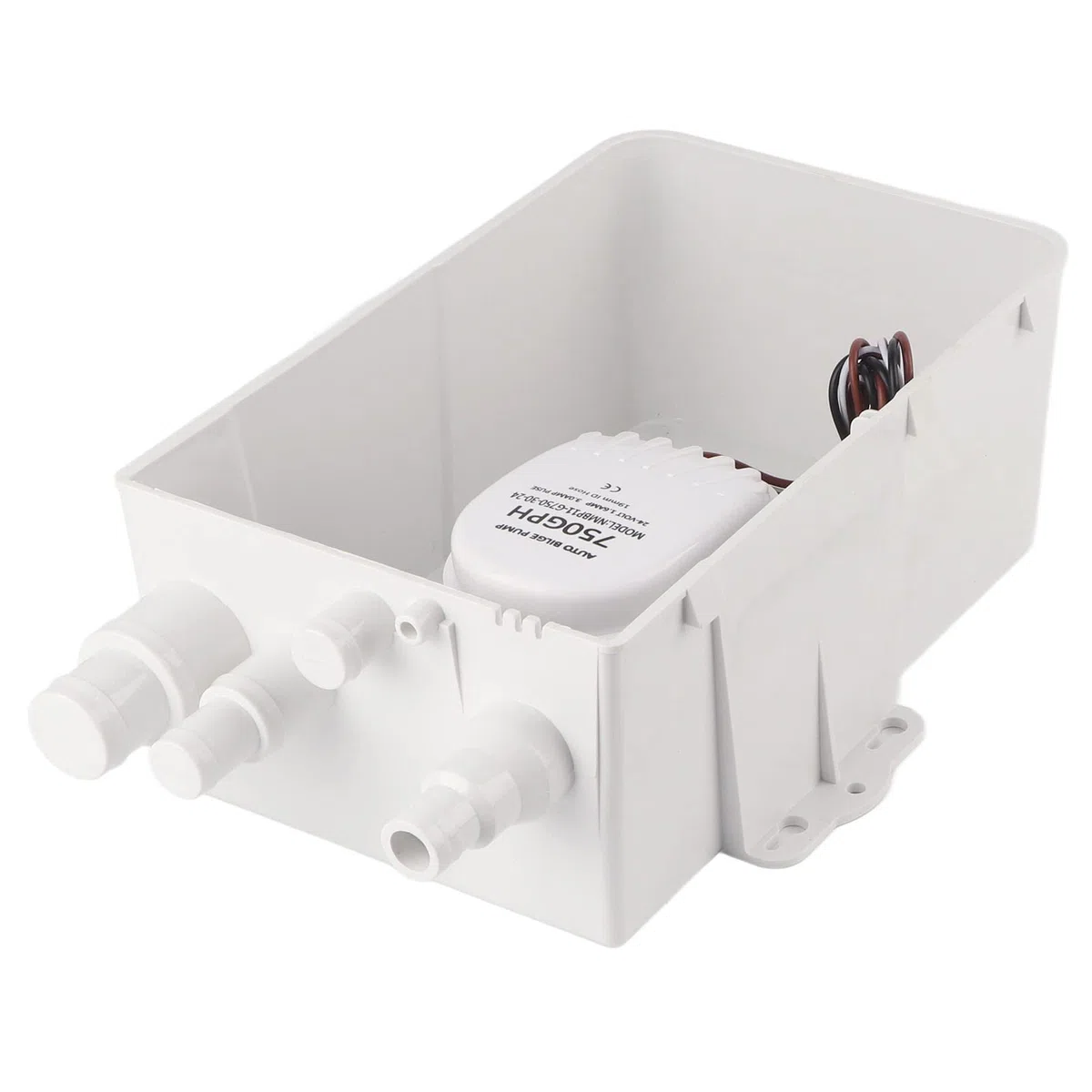 Bomba de Sumidero de Ducha de 750 GPH, Caja de Drenaje de Sentina, Caja de Sumidero Marino, de Drenaje de Agua con Interruptor de Flotador Automático Incorporado, Múltiples (24V)