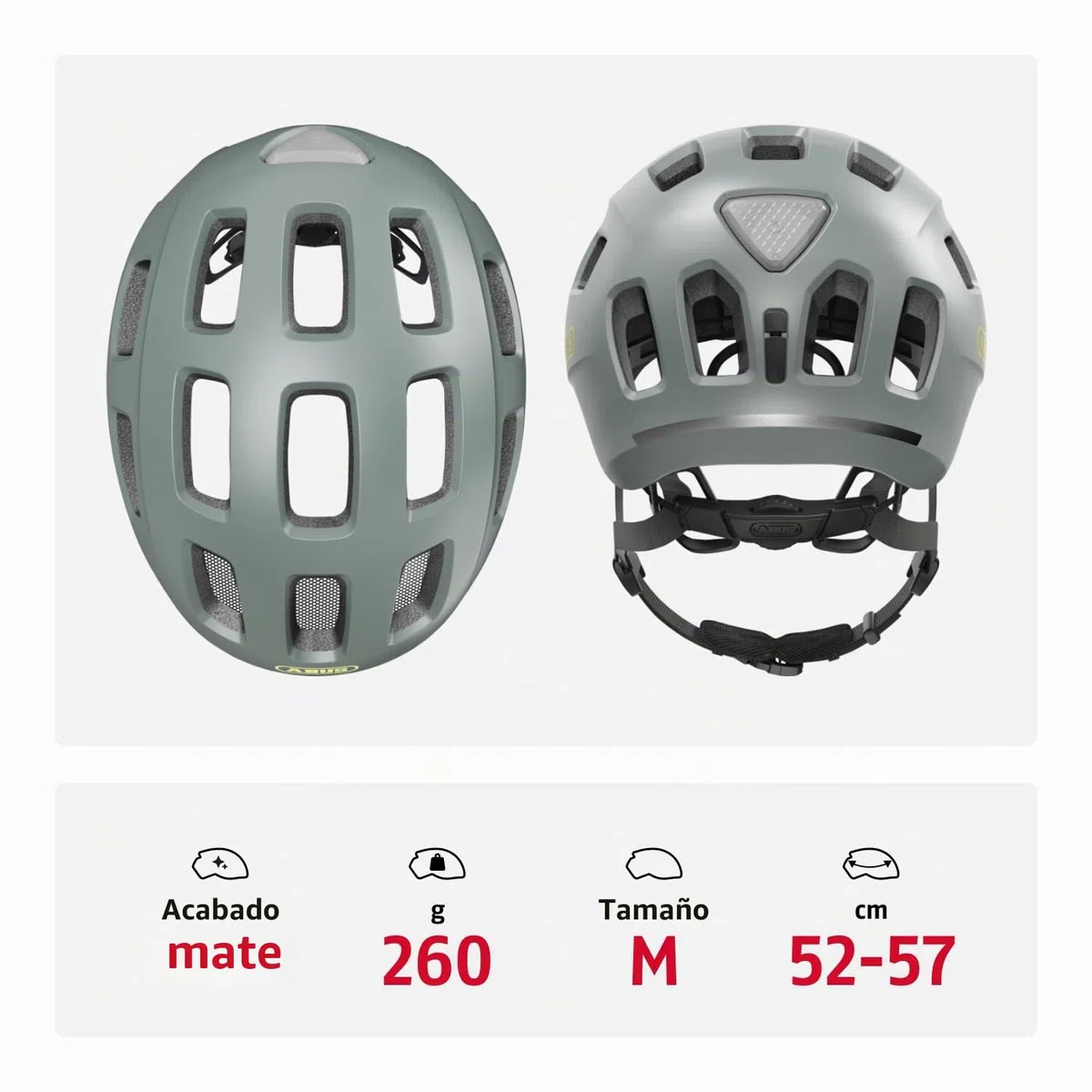 ABUS Youn-I 2.0 Bike Helmet - with Light for Children, Teenagers and Young Adults - for Girls and Boys