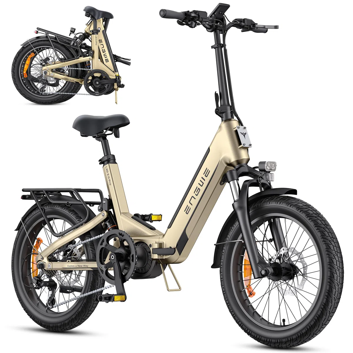 ENGWE Bicicleta eléctrica L20 3.0 Pro con aplicación y IoT, Motor Central de 250 W y batería de 48 V y 15 Ah con una autonomía de hasta 160 km; Compatible con Carga rápida de 2 Horas
