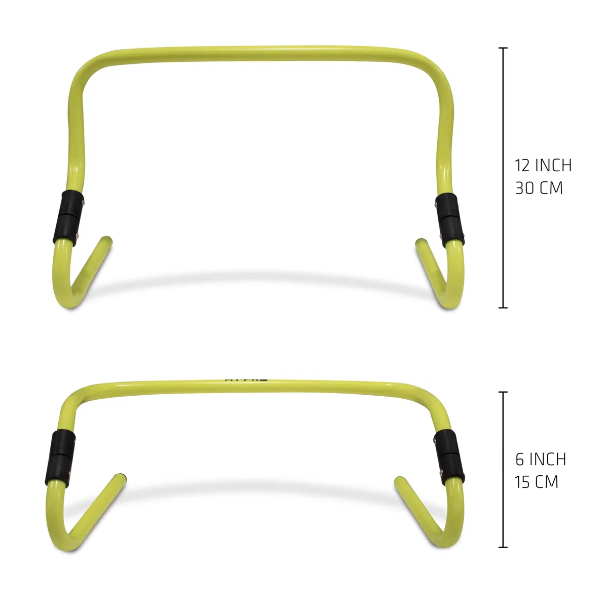 Hy-Pro Juego de 6 obstáculos de entrenamiento, altura ajustable de 6 a 12 pulgadas, amarillo fluorescente, entrenamiento de velocidad y agilidad, equipo deportivo multideportivo