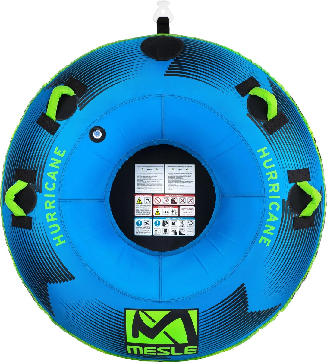 Mesle Hinchable Arrastrable Hurricane 58', Gran Donut Hinchable para 1-2 Personas, Flotador para Niños y Adultos, para Barco y Moto Acuática