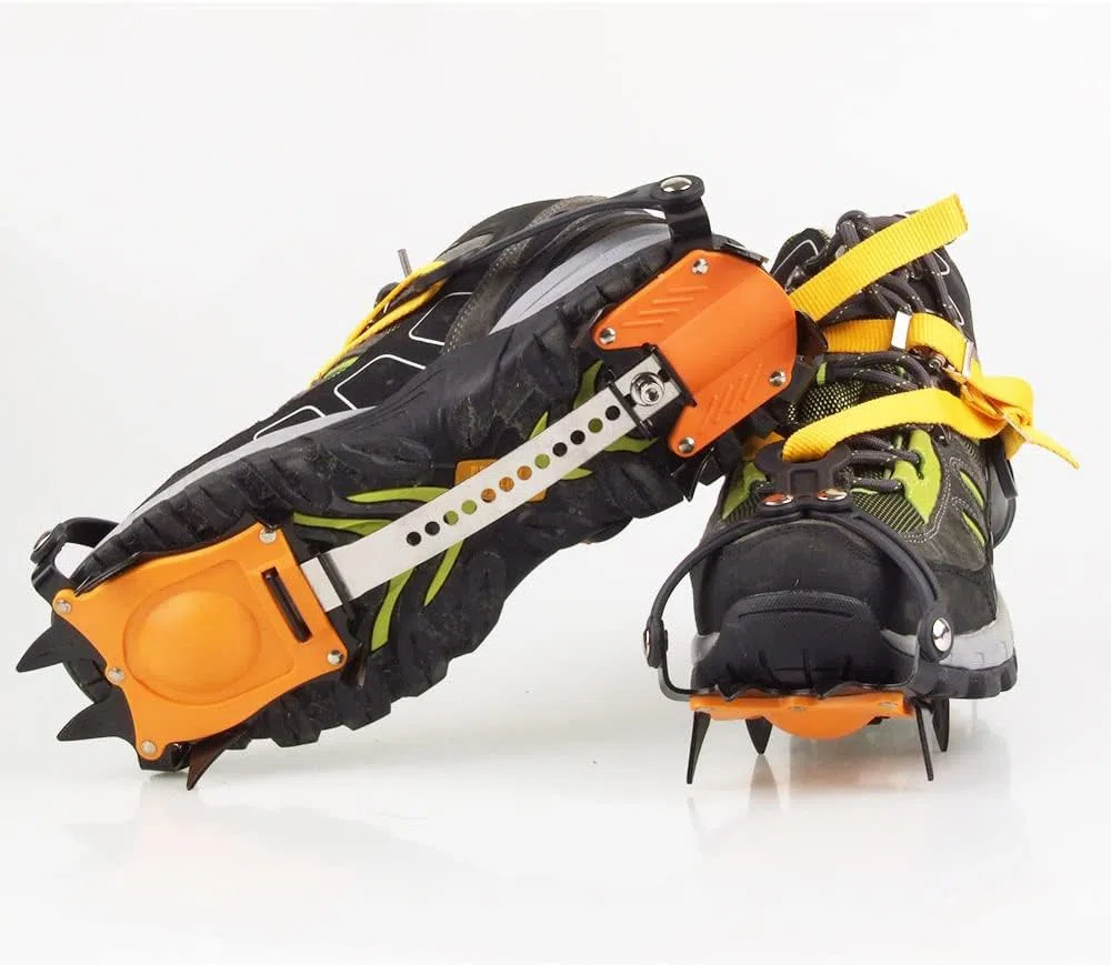 Namvo 10 Dientes Viene con Snowboard Cadena de Soldadura Crampons de Acero Inoxidable Esquí al Aire Libre Hielo Caminata Escalada Longitud Ajustable
