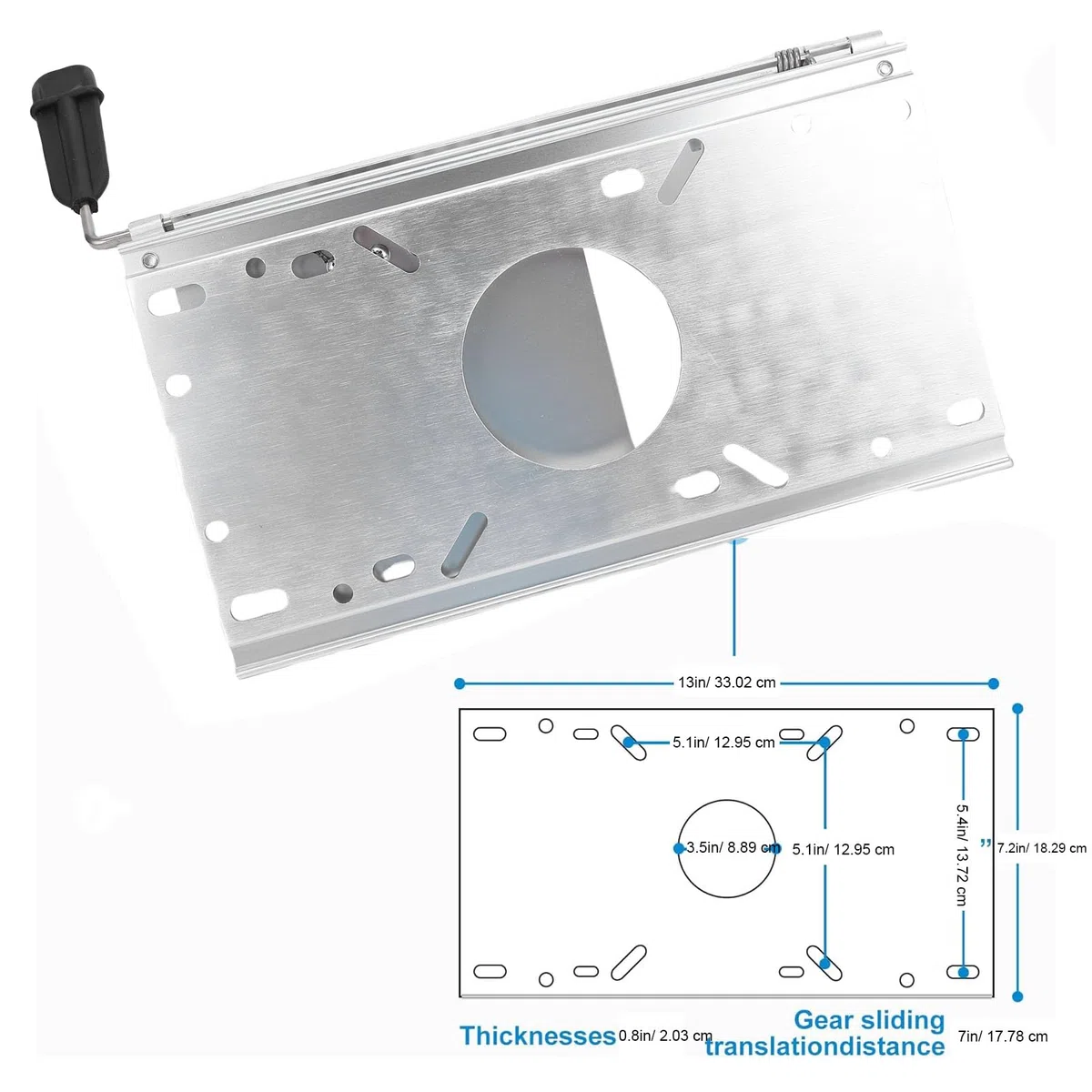 Yctze Tobogán para Silla de Barco de Aleación de Aluminio, Tobogán para Silla Marina, Control Deslizante para Asiento de Barco, Pista Deslizante para Asiento de Barco, Se Adapta a la