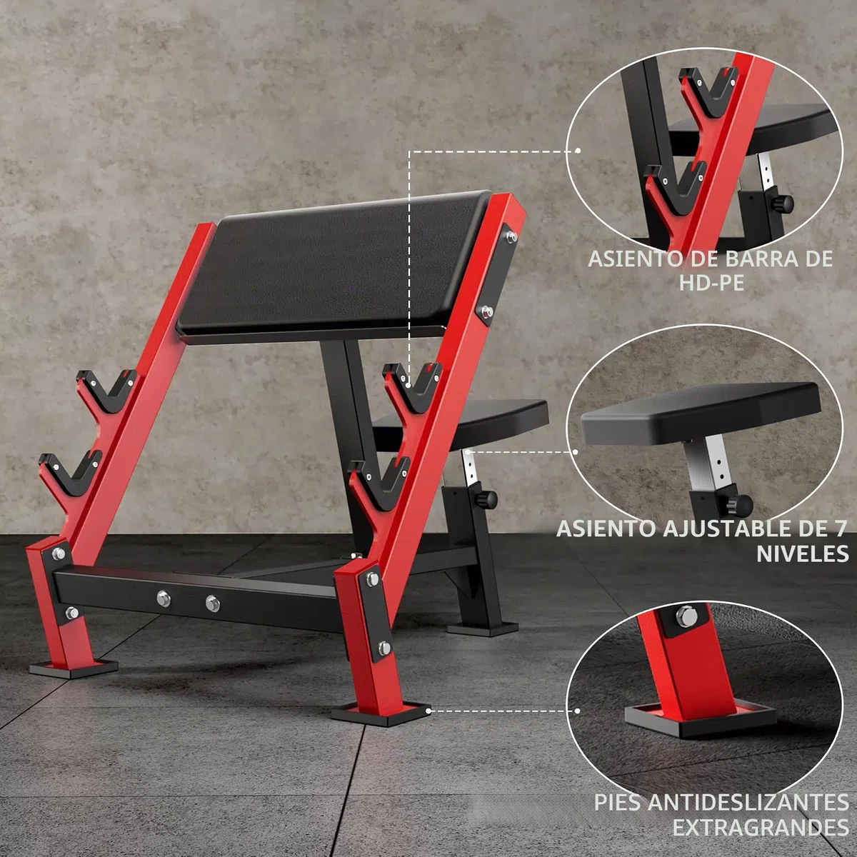 Banco y máquina de entrenamiento para bíceps, tríceps y tríceps ajustables, para gimnasio en casa