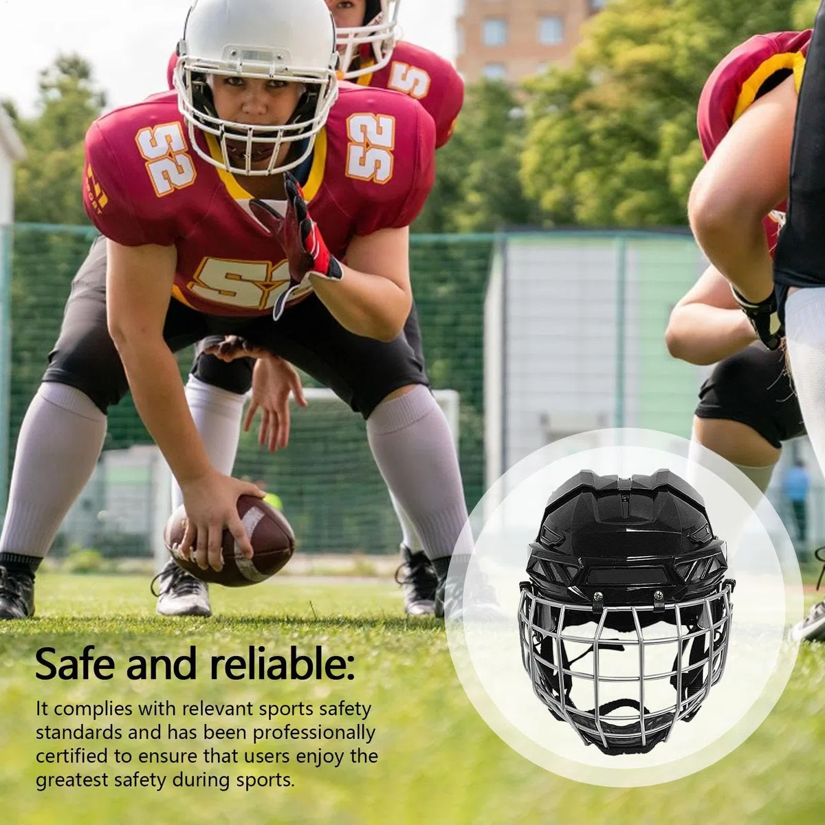 Cascos de hockey juveniles – Protección facial para hockey en carretera y hockey sobre hielo | Cascos de portero transpirables para patines y equipos de hockey. Protección de cabeza duradera, cómoda y