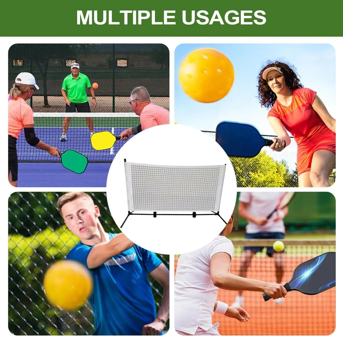 Red pequeña de Pickleball Dink, Red de práctica de Pickleball - Red de Entrenamiento compacta para Pelota de Tenis,Red de Entrenamiento en casa para Patio, Entrada, Parque, Playa, Carretera