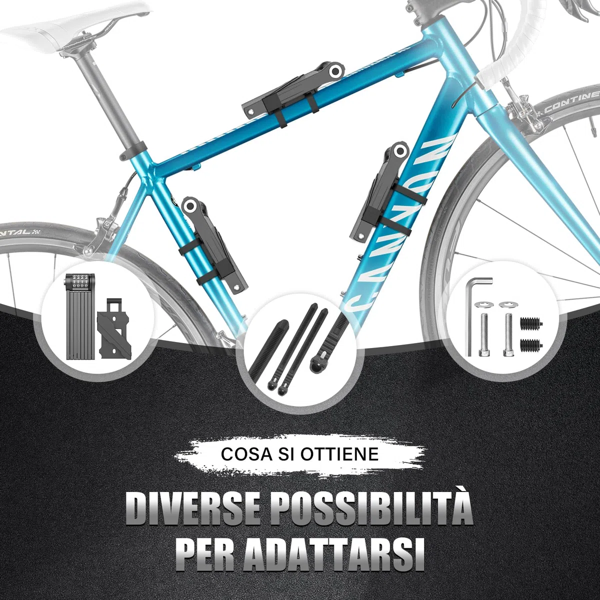 IMAYCC Candado Combinación Bicicleta Plegable, 120CM Candado Bicicleta Antirrobo, Robusto Candado de Bicicleta Plegable, Para E-bike, Bicicleta de Carretera, Motocicleta, MTB, Etc.
