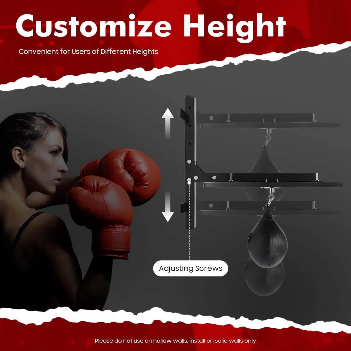 Speed Bag Plataforma Kit de Plataforma Profesional de Altura Ajustable con Bomba y Aguja de Inflación para Casa Gimnasio 60 x 60 cm