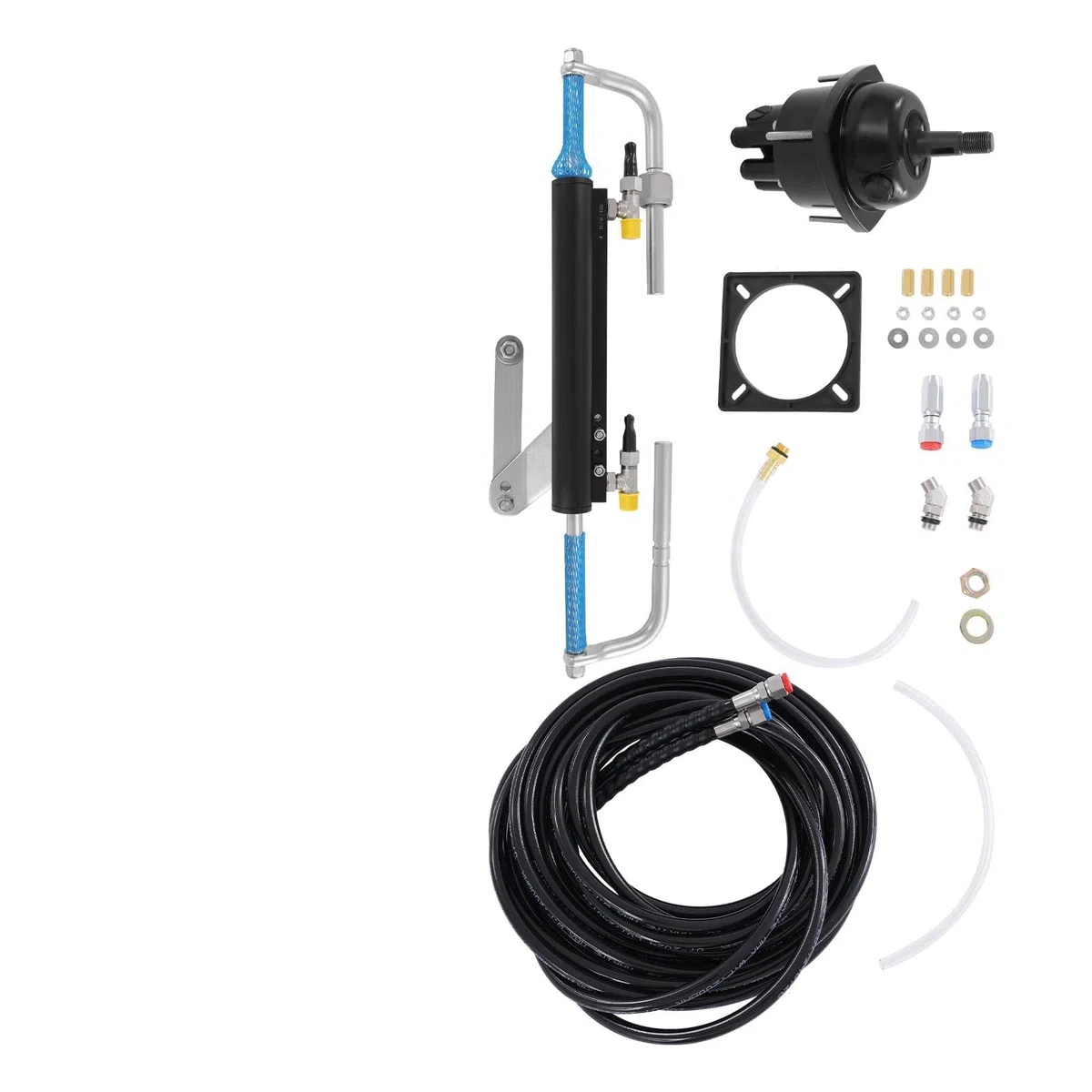 90HP Kit de Dirección Hidráulica Fueraborda Sistema de Dirección Kit de Dirección Barcos con Bomba de Control para Barcos de hasta 90HP