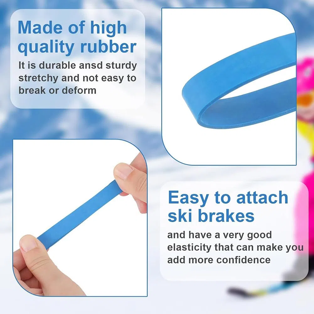 30 PCs Retenedores de Freno de Esquí, Correas de Freno de Esquí, Bandas Elásticas de Goma para Snowboard, Bandas de Retención de Frenos para Snowboard Accesorios para Deportes Invierno al Aire Libre