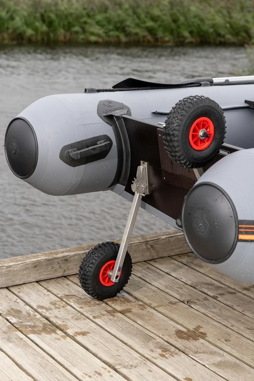 Ruedas de lanzamiento para lancha de barco, ruedas plegables para motor fueraborda para bote inflable de acero inoxidable (forma de luz I 200)