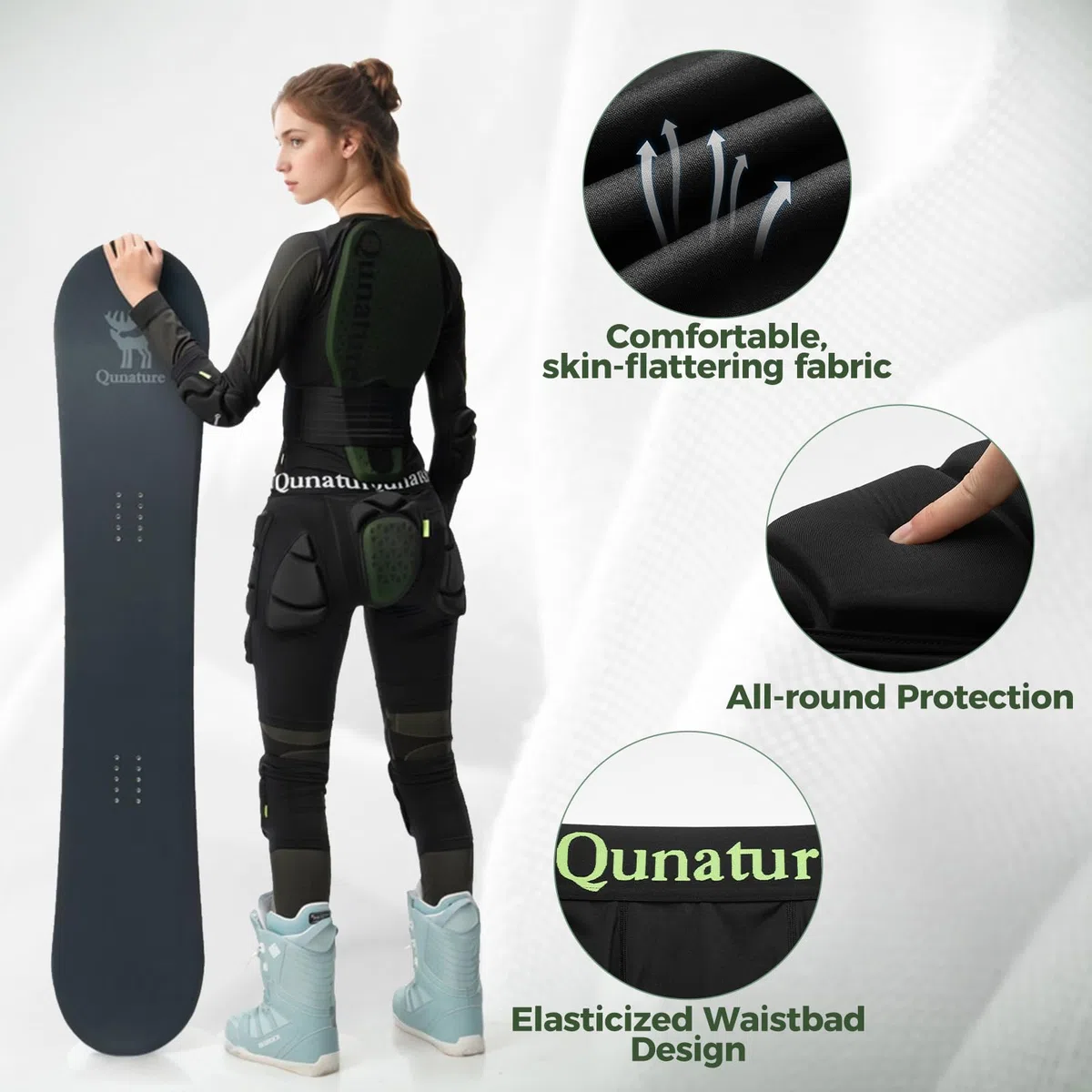 Pantalones Cortos de Protección de Cadera, Coxis con Acolchados para Snowboard, Patinaje y Esquí para Hombres y Mujeres, Ropa Deportiva Resistente a los Impactos al Aire Libre