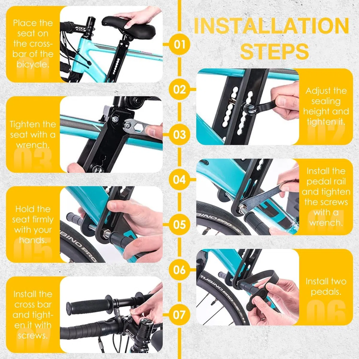 Asiento de Bicicleta Delantero para Niño, Sillita Bicicleta Niños Delantera con Reposabrazos y Pedal Delantero Bicicletas Niño Silla para Niños de 2 a 6 Años, hasta 60 Libras
