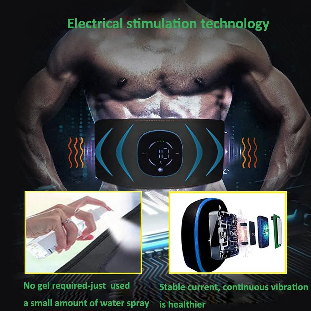 EMS Electroestimulador Muscular Abdominales, 10 Modos, 20 Niveles Diferentes para, Electroestimulacion Estimulación ABS Trainer para Abdomen/Brazo/Piernas/Cintur