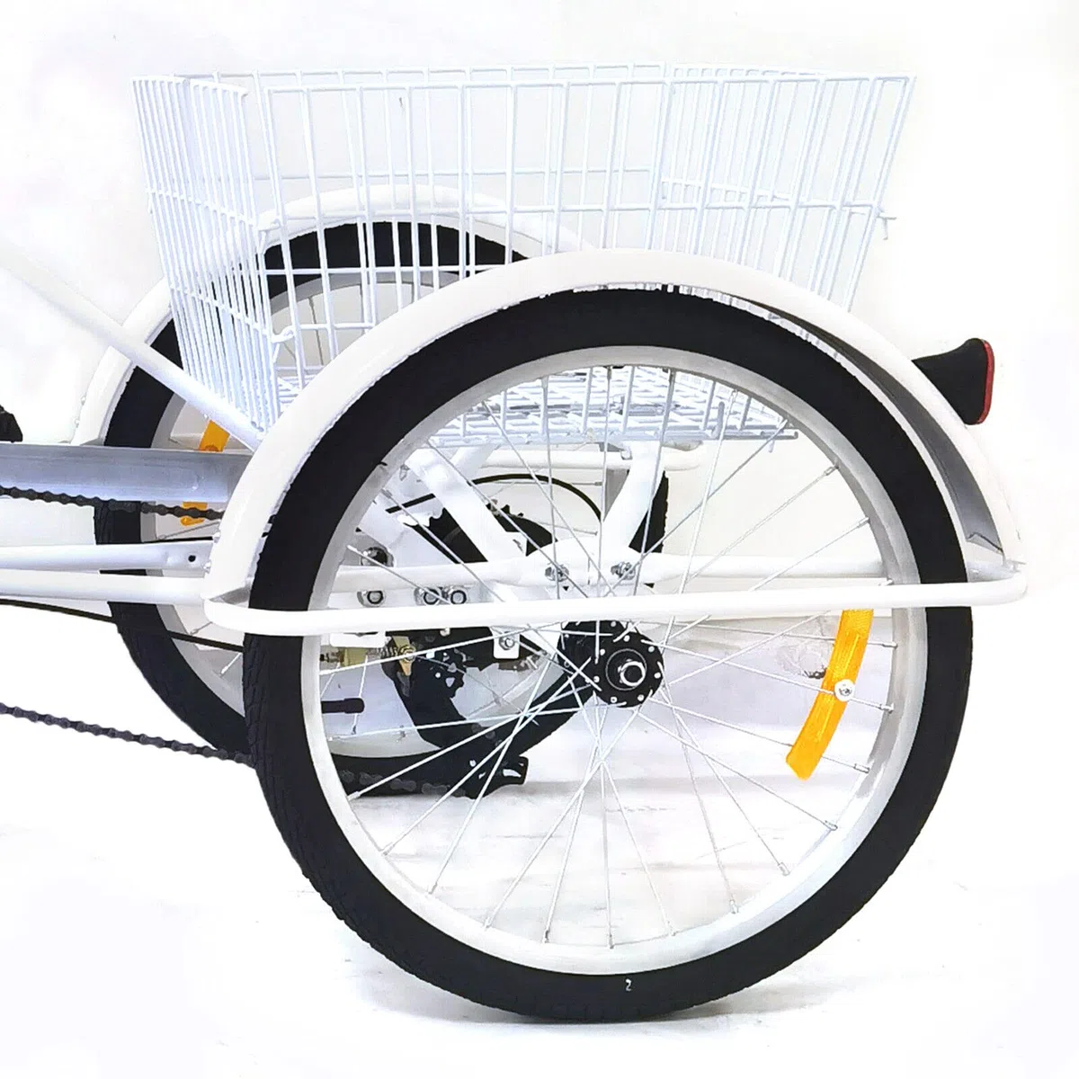 Triciclo de 20 pulgadas, bicicleta de ciudad para adultos, 8 velocidades, 3 ruedas, con campana de advertencia y cesta, para personas mayores, para altura de 5,09 – 5,58 pies