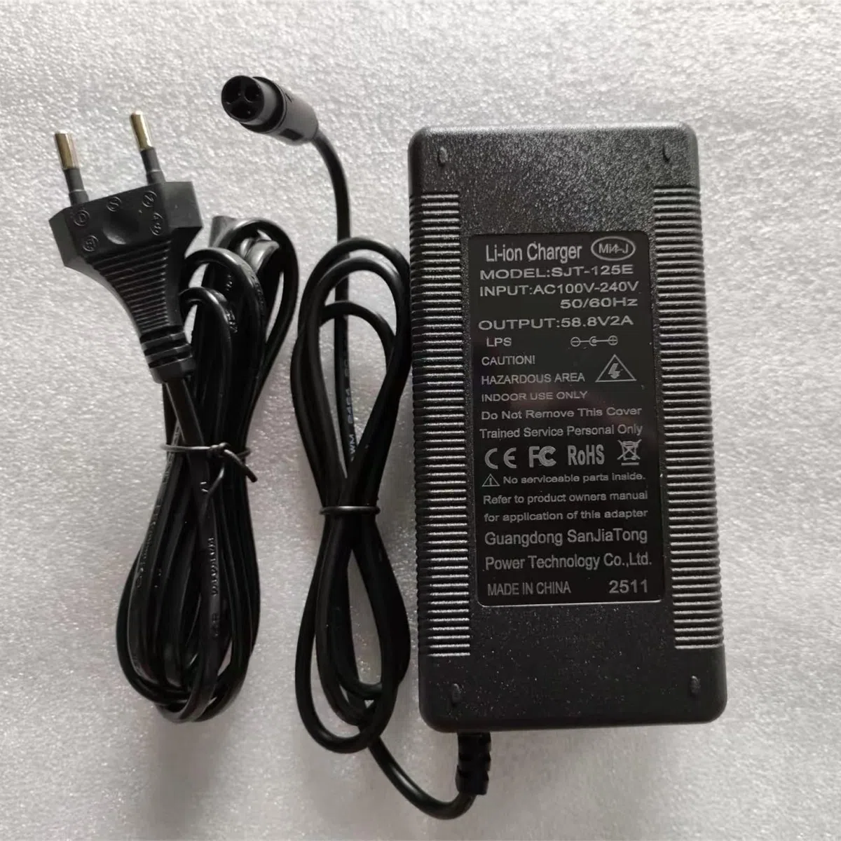 58,8 V 2 A Cargador para Kukirin G2 Master/G3 Pro Patinete Eléctrico, Cargador Rápido, Adaptador de Corriente Universal, Accesorio de Repuesto, Cargador de Iones de Litio