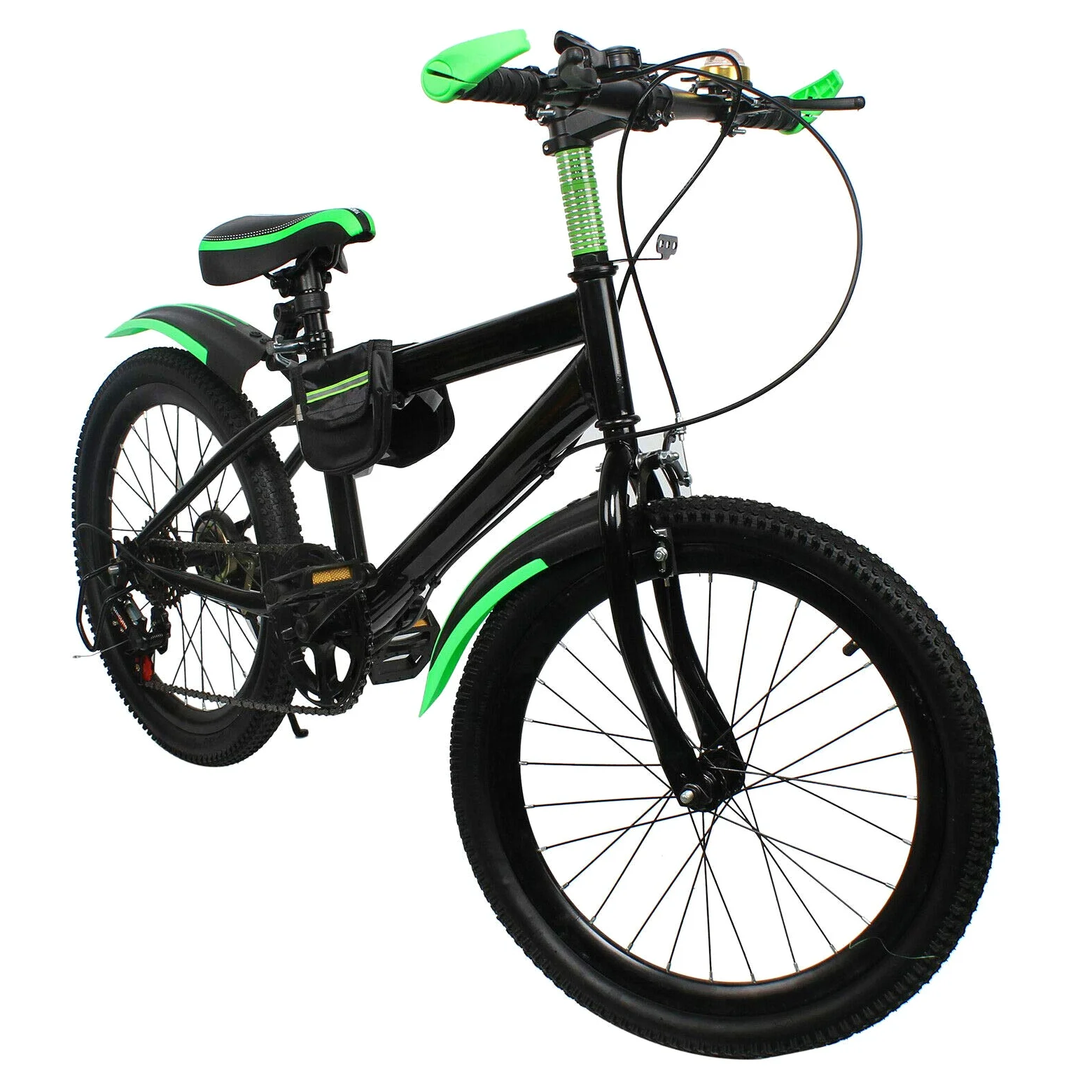 Bicicleta de montaña para niños de 20 pulgadas, con guardabarros, 7 marchas, bicicleta de montaña para niños y niñas, rueda de suspensión de acero al carbono, regalo para 125 cm hasta 155 cm