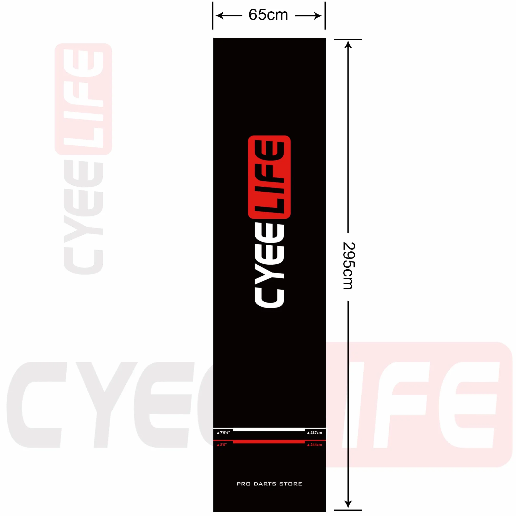 CyeeLife Dart Teppich mit tracetasche,Dartpfiele Mat dartmate 65 * 295cm für Steel und Soft Dardos