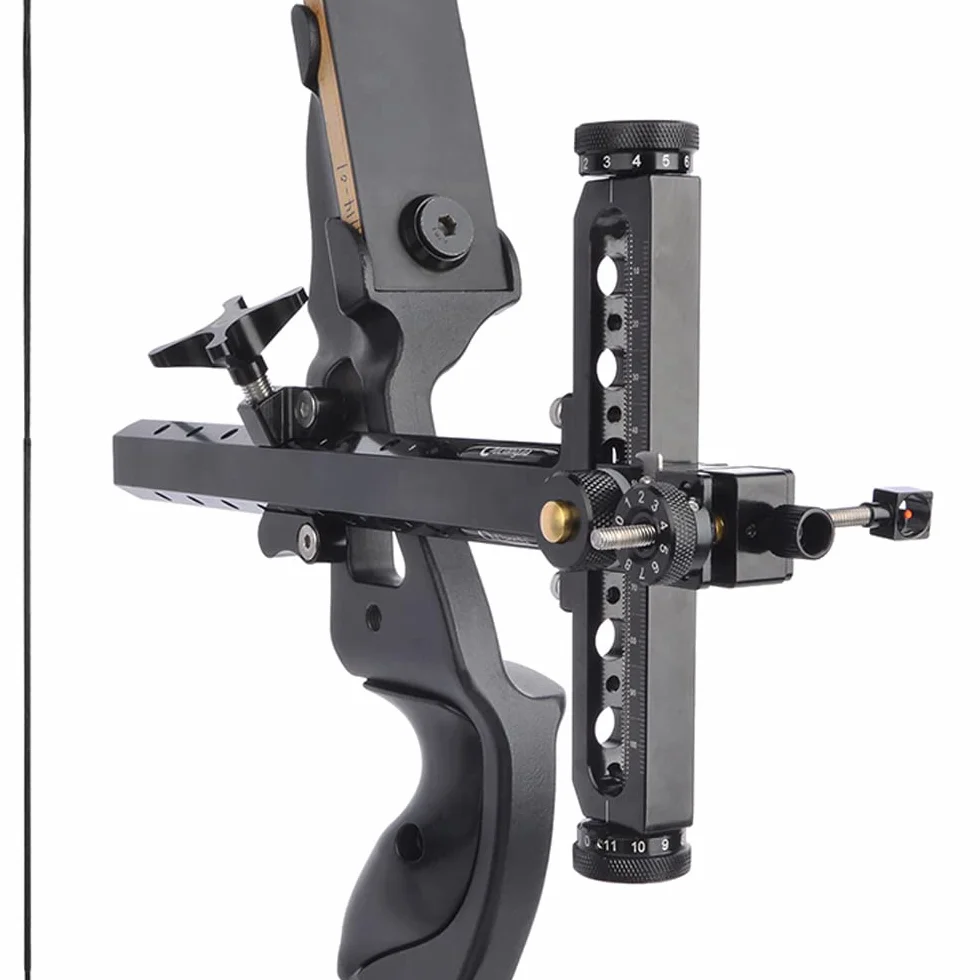SHARROW Tiro al Arco Miras para Arco Recurvo Aluminio Vista de Arco Recurvo 9 Pulgadas Micro Ajustable Bow Sight Accesorios de Arco y Flecha