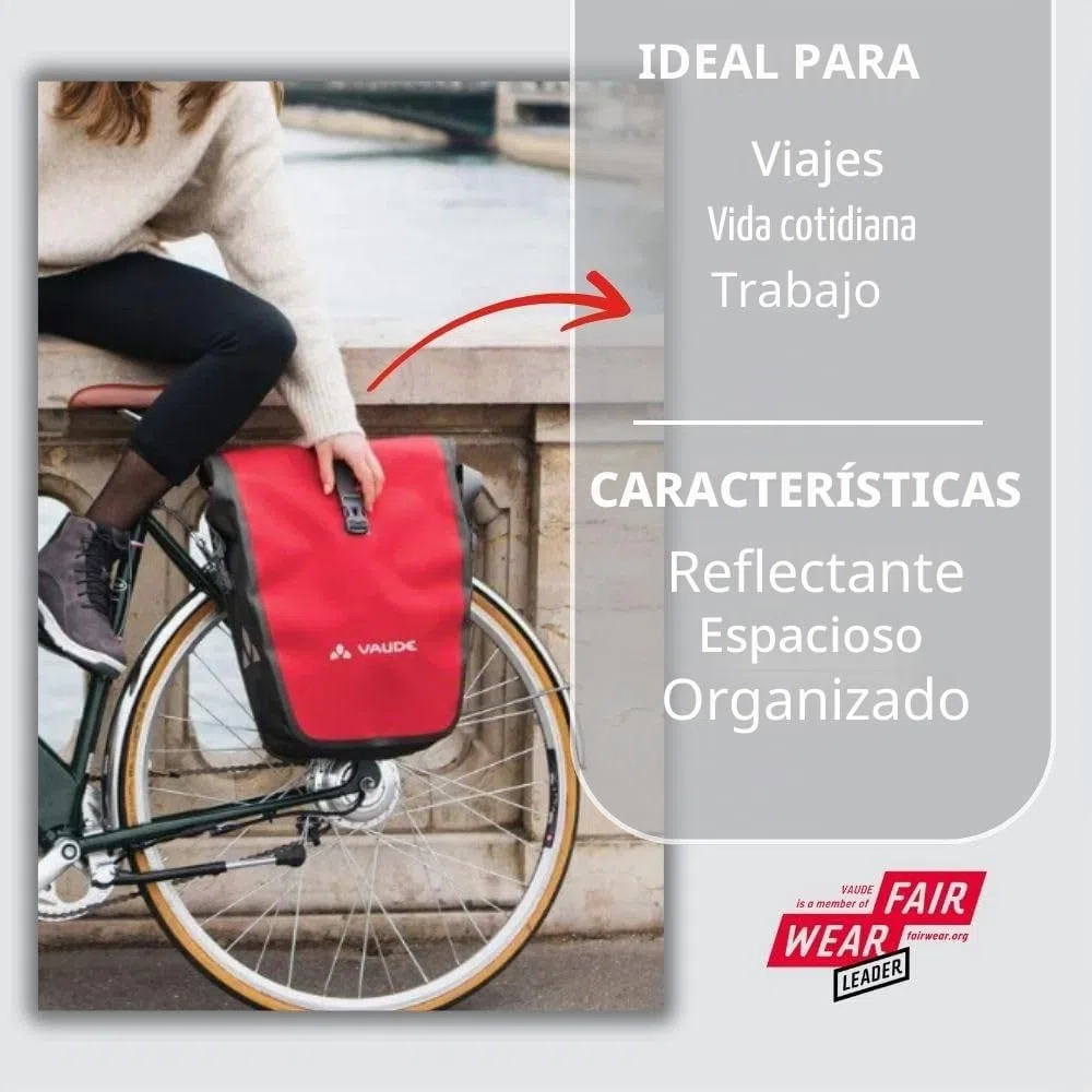 VAUDE Aqua Back – Alforjas para Bicicleta – Juego de 2 Bolsas para Bici adaptables a la Carga e Impermeables – Par de portabultos para Rueda Trasera