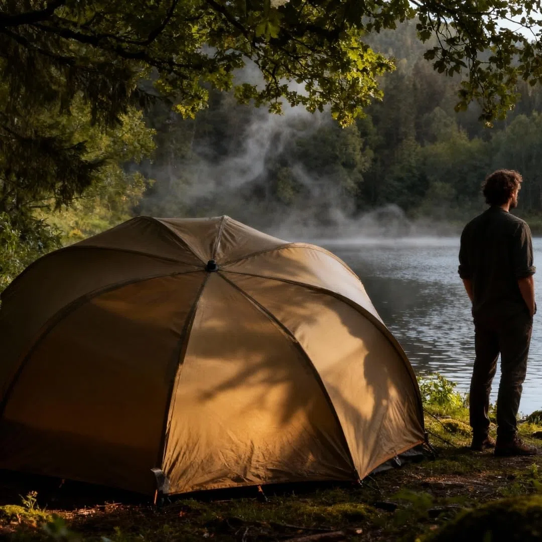 MK-Angelsport Fast Session Brolly Shelter – Tienda vivac para pesca, con martillo de goma