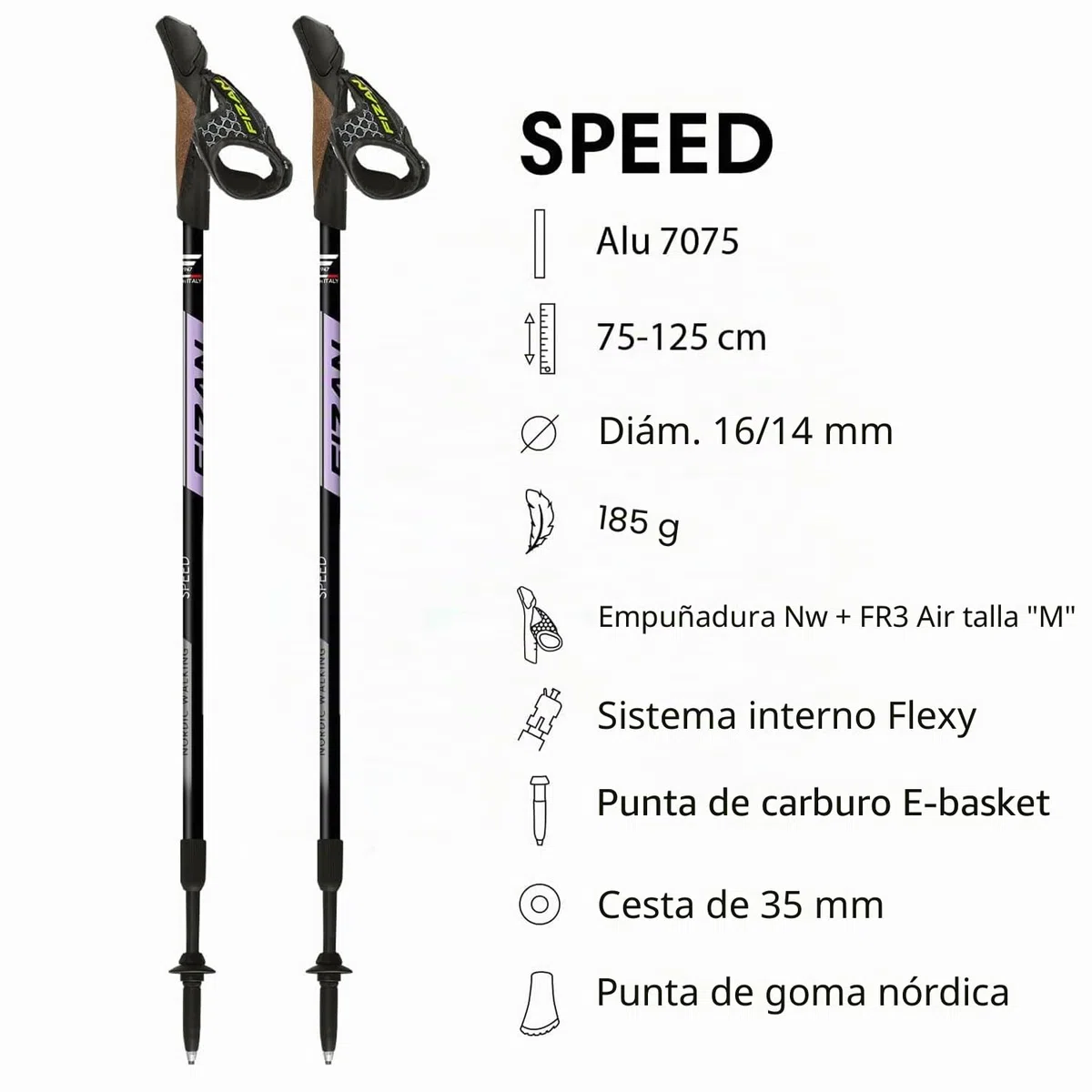 FIZAN Speed, Modelo Swift, Bastones de Senderismo y Marcha nórdica, Unisex para Adultos