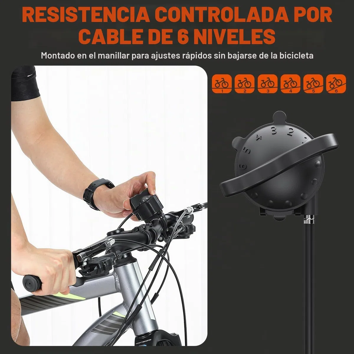 Sportneer Turbo Trainer - Entrenador de Bicicleta con 6 ajustes de Resistencia para Interior, Soporte magnético de Acero para Ejercicio de Bicicleta con Rueda de reducción de Ruido para Entrenador de