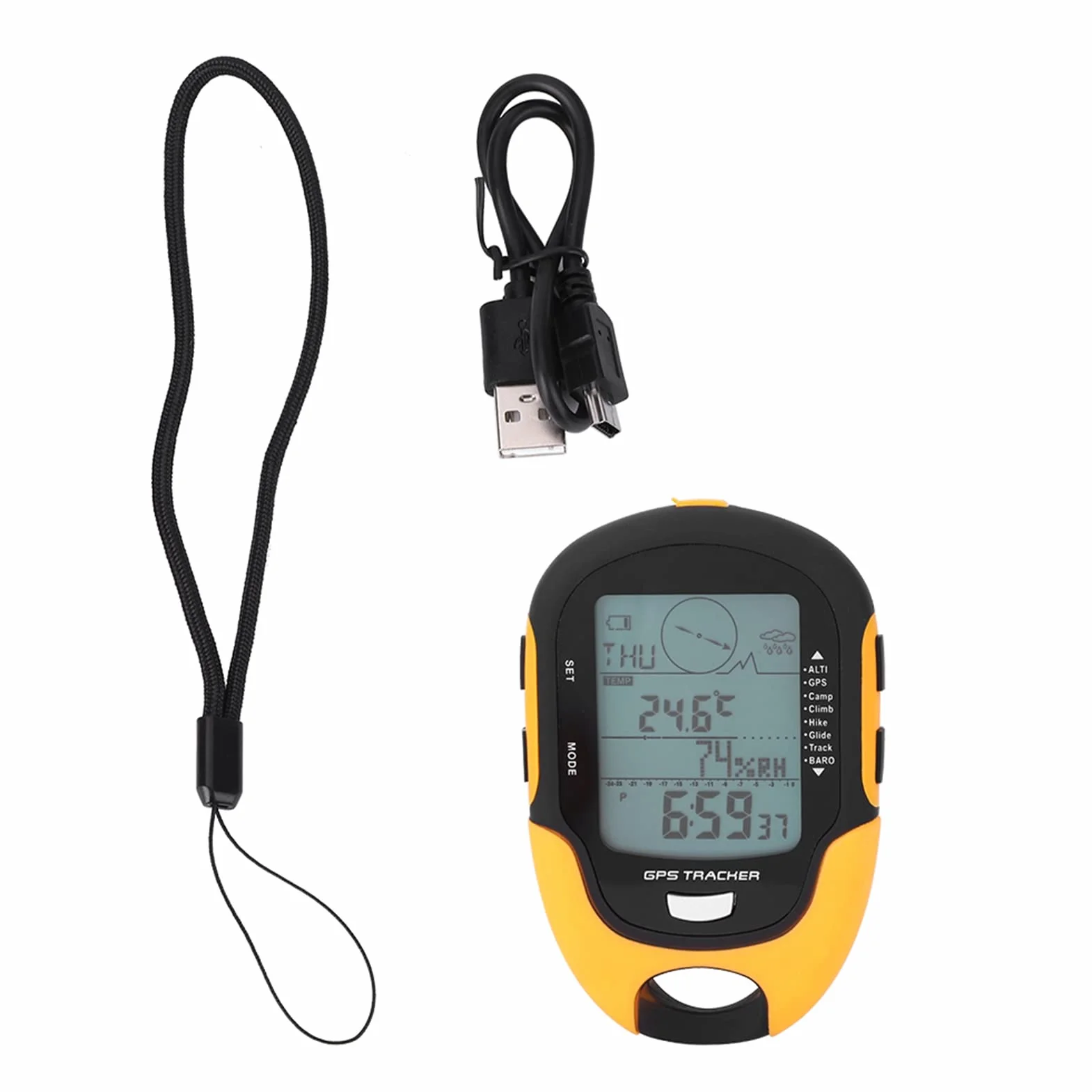 GPS Handheld Navigation Receiver USB Rechargeable Digital Altimeter Barometer