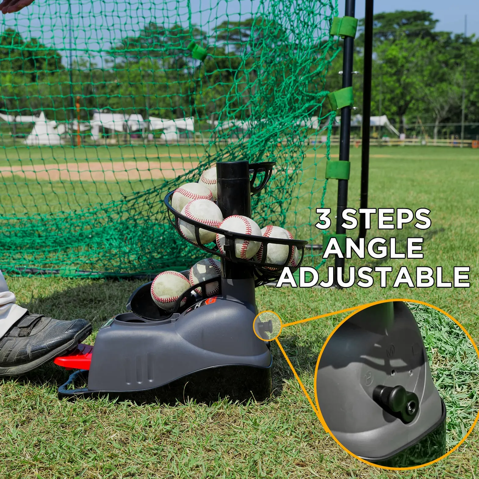 Furlihong 898BH - Máquina de Lanzamiento Suave de béisbol, ángulo Ajustable, Remo y liberación para lanzar, no Necesita Fuente de alimentación, Funciona con béisbol reglamentario