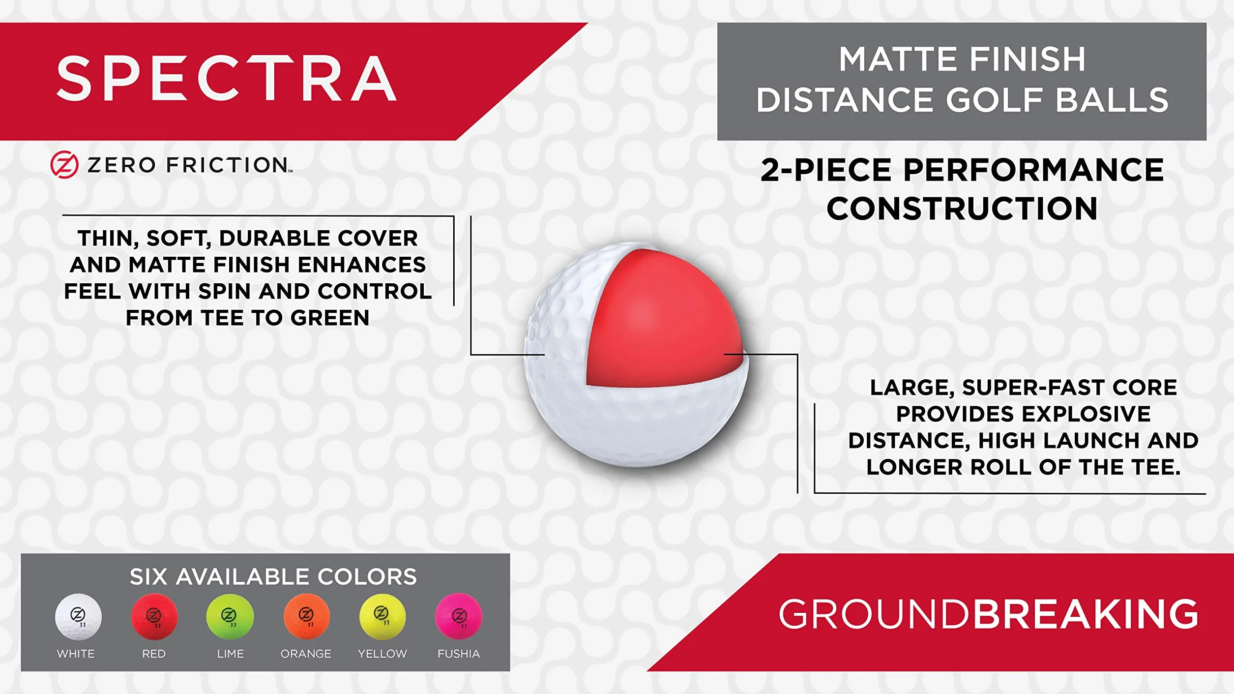 Zero Friction Pelotas de Golf Spectra