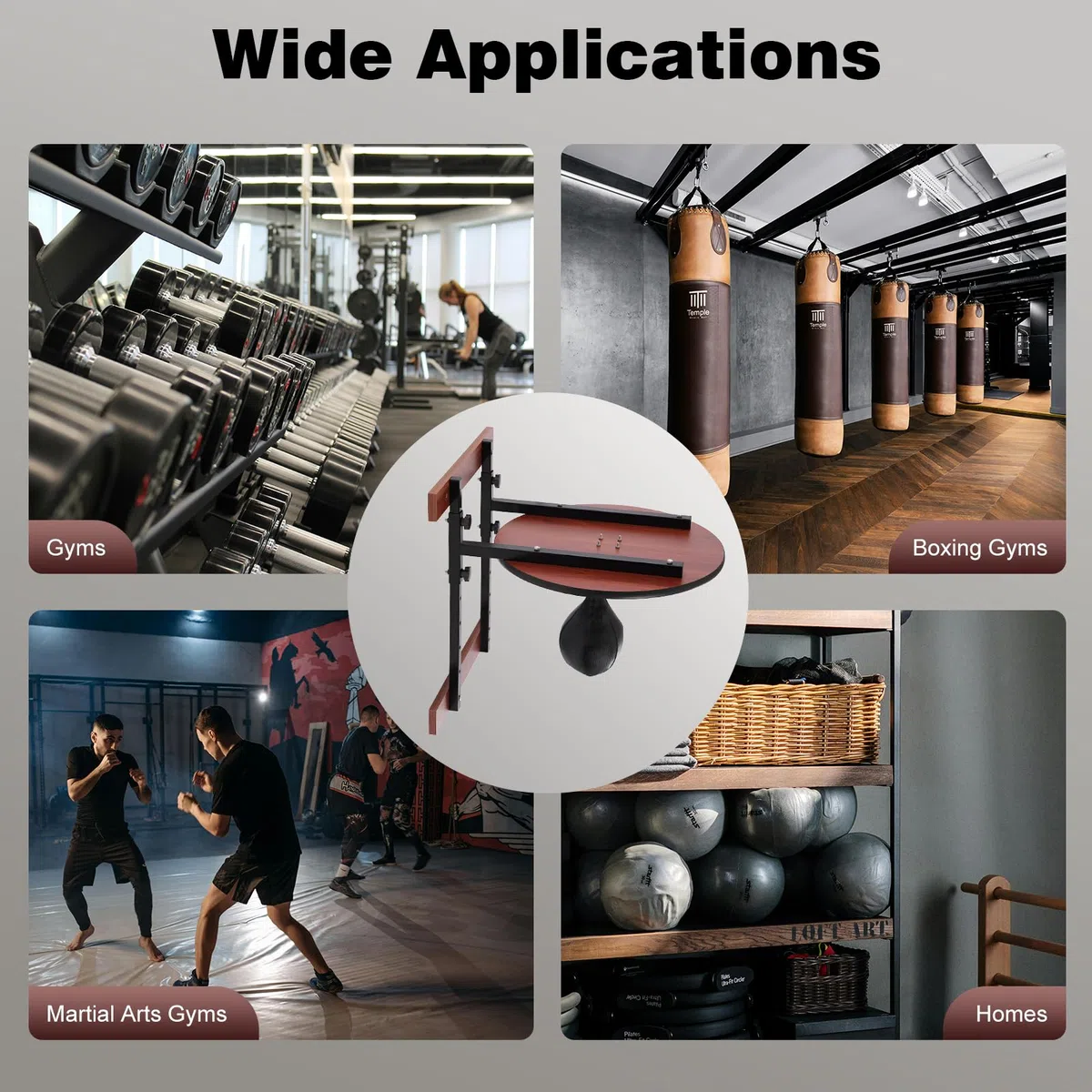 Speedball Platform - Pera colgante para entrenamiento de boxeo, montaje en pared, altura ajustable